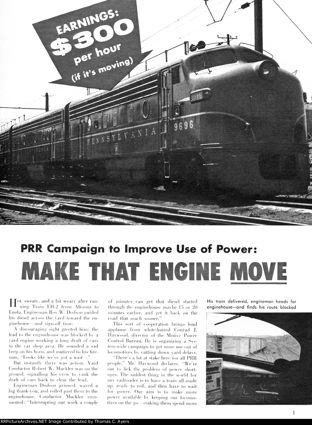 PRR "Make That Engine Move," Page 1, 1957